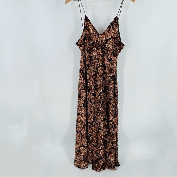 Nili Lotan x Target Brown Paisley Slip Midi Dress Women’s Size Large - Picture 2 of 11